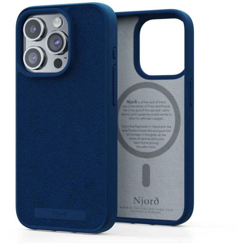 Θήκη Apple iPhone 15 Pro - Njord Suede MagSafe Case - Blue