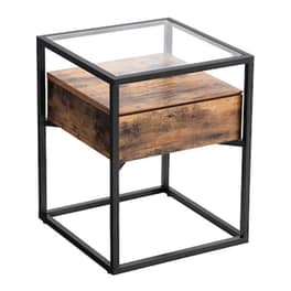 Τραπεζάκι Σαλονιού Vasagle από Μέταλλο Let04bx 43x43x54cm - Καφέ/Μαύρο