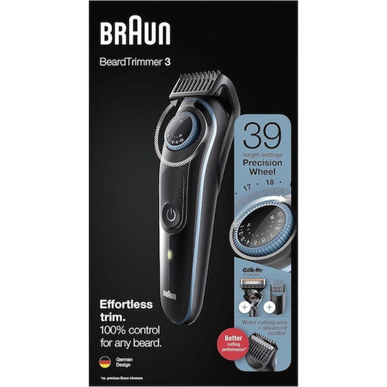 Σετ Επαναφορτιζόμενης Κουρευτικής Μηχανής BRAUN BT3240 Μαύρο/Μπλε image 5