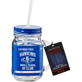 Κούπα Μεταφοράς Stranger Things Hawkins Av Club Jar Πλαστική 500ml - Μπλε/Λευκό