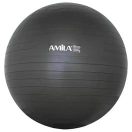 Μπάλα Γυμναστικής Amila Κατάλληλη για Pilates 1.50 kg 65 cm από PVC - Μαύρο