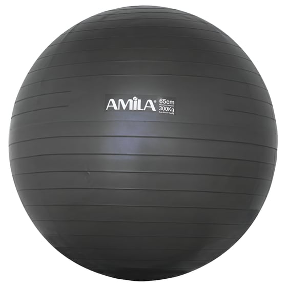 Μπάλα Γυμναστικής Amila Κατάλληλη για Pilates 1.50 kg 65 cm από PVC - Μαύρο image 0