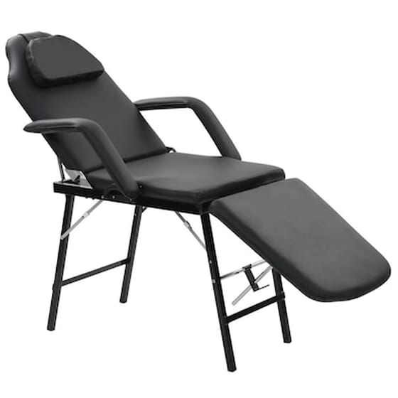 Vidaxl Καρέκλα Αισθητικής Φορητή Μαύρη 185x78x76 Εκ. Συνθετικό Δέρμα image 1