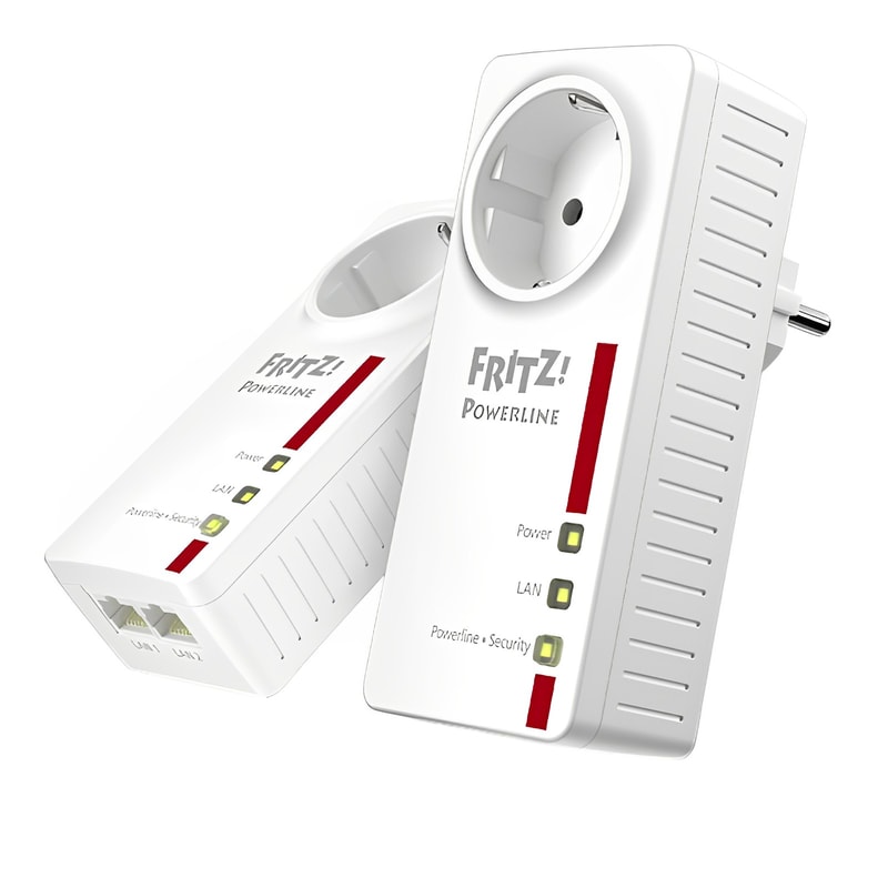 AVM AVM Fritz! 1220E Powerline Διπλό Kit Ενσύρματη Σύνδεση Passthrough Πρίζα και 2 Θύρες Ethernet