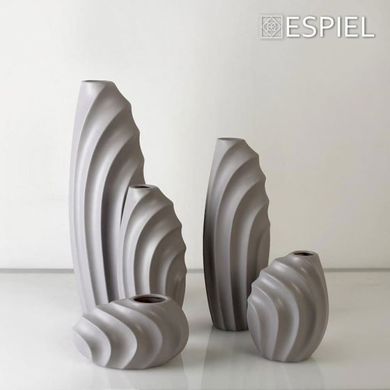 Διακοσμητικό Βάζο Espiel Mig115 Κεραμικό 25x14x14 cm - Ανθρακί image 1