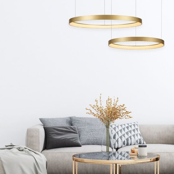 Φωτιστικό Οροφής Led Dimmable Homelighting Amaya 77-8148 από Αλουμίνιο - Χρυσό image 1