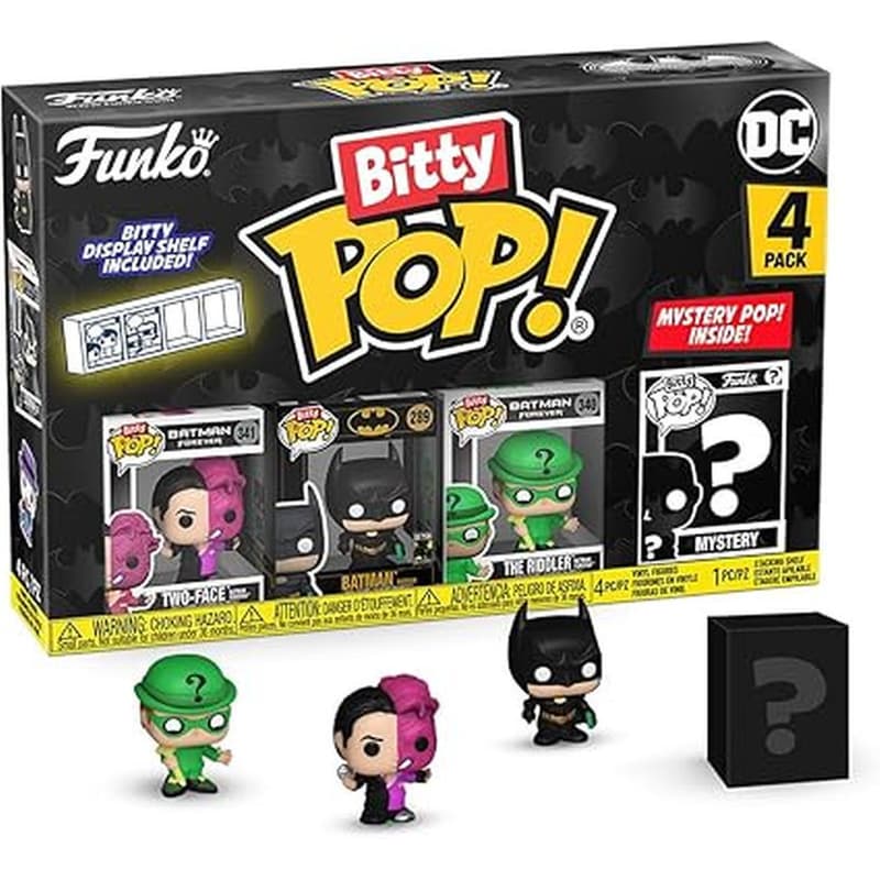 FUNKO Funko Bitty Pop! - DC Super Heroes - Two Face/Batman/The Riddler/Mystery 4-pack