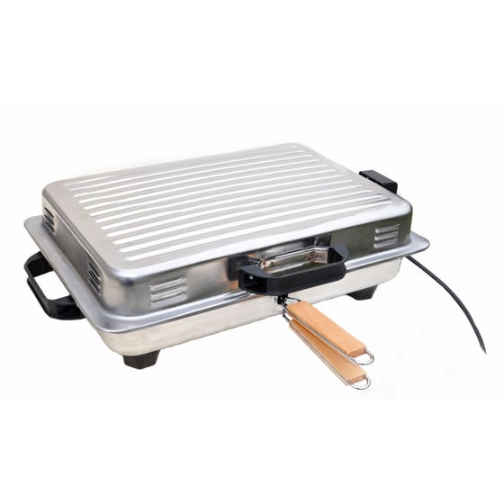 Ηλεκτρική Ψησταριά BBQ ROLLER 18/D 1050 W Inox image 1