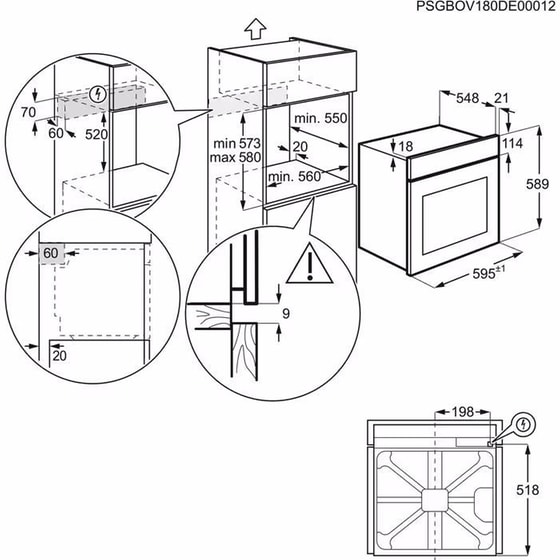 AEG TU5PB431SB 72 Lt Μαύρο Εντοιχιζόμενος Φούρνος Άνω Πάγκου image 7