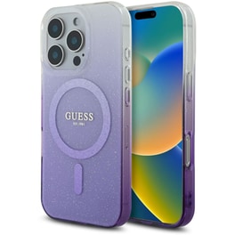 Θήκη Apple Iphone 16 Pro - Guess glitter Gradient with Magsafe -Μωβ (iPhone 16 Pro)