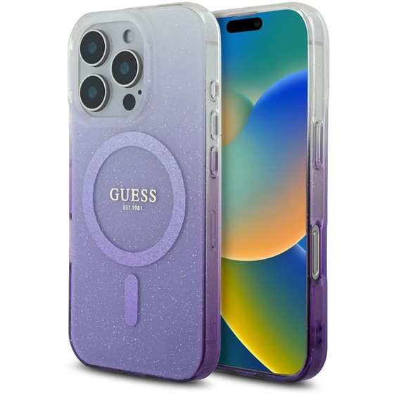 Θήκη Apple Iphone 16 Pro - Guess glitter Gradient with Magsafe -Μωβ (iPhone 16 Pro) image 0