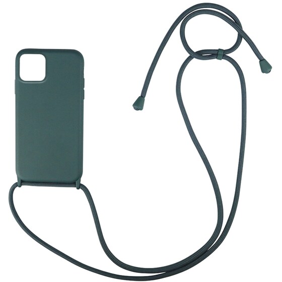Θήκη Apple iPhone 11 - My Colors CarryHang Θήκη Σιλικόνης με Κορδόνι - Πράσινο Σκούρο image 0