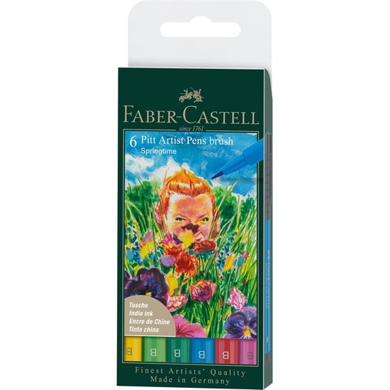 Μαρκαδόροι Faber Castell Σετ&nbsp;Pitt&nbsp;Arist&nbsp;Pen&nbsp;Springtime (6 Τεμάχια) image 0