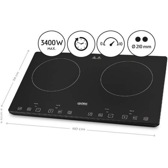 Διπλή Επιτραπέζια Εστία Επαγωγική FIRST AUTRIA FA-5095-3 2000 W Μαύρο image 4