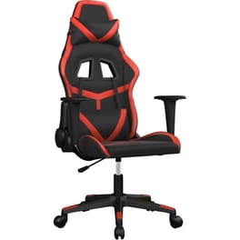 Καρέκλα Gaming VIDAXL 345424 με Ρυθμιζόμενα Μπράτσα από Τεχνητό Δέρμα - Μαύρο / Κόκκινο