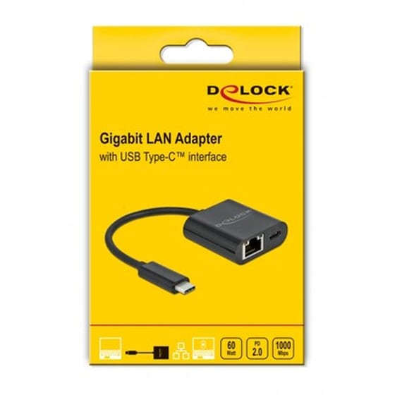 Αντάπτορας DeLock USB-C Male σε Ethernet Female image 1