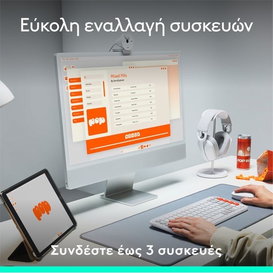 Logitech POP Icon Keys Ασύρματο Πληκτρολόγιο με Bluetooth - Ροζ (US) image 7