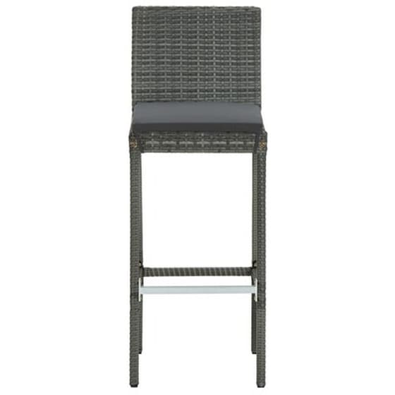 Vidaxl Σετ Επίπλων Μπαρ Κήπου 7 Τεμ. Ανθρακί Συνθ. Ρατάν Με Μαξιλάρια image 4