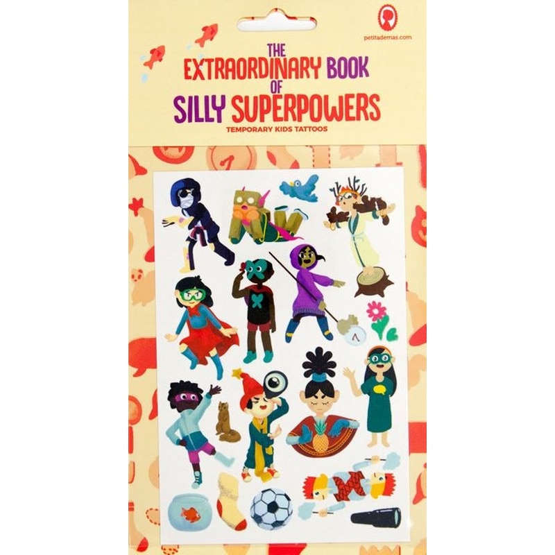 The extraordinary book of Silly Superpowers Temporary Tattoos for kids