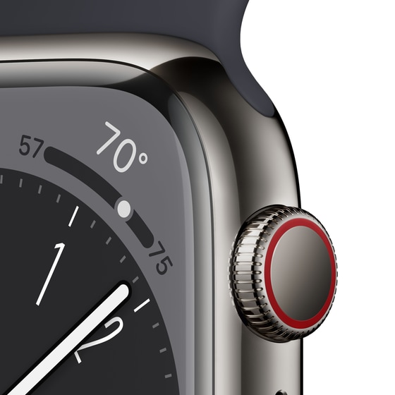 Apple Watch Series 8 Cellular 41mm Graphite Titanium Case with Midnight Sport Band - Regular image 2