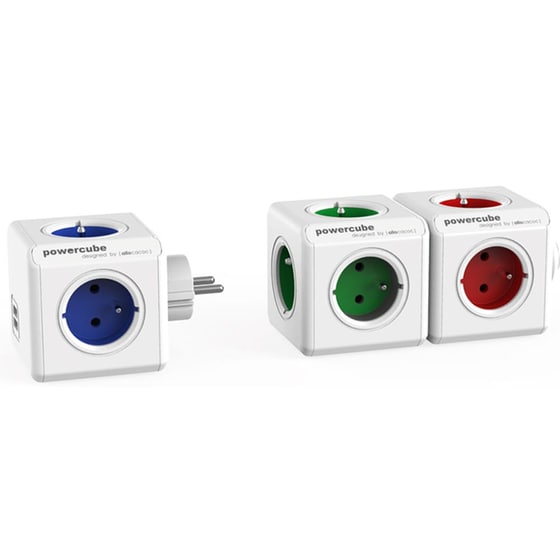 Πολύπριζο Allocacoc Powercube Original 4 Θέσεων & 2x Usb - Λευκό/Γκρι image 2
