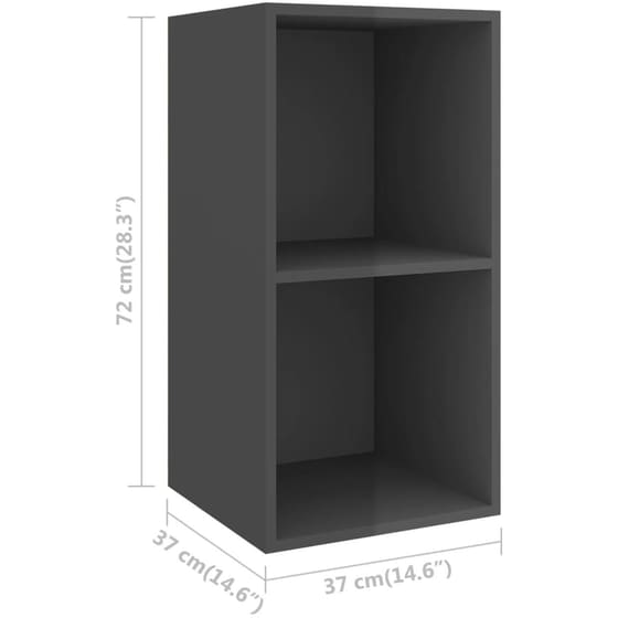 Έπιπλα Τηλεόρασης VidaXL Μοριοσανίδα 3 Tμχ 37x37x107cm - Γκρι image 5