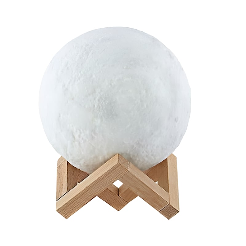 Διακοσμητικό Φωτιστικό Ανάγλυφο Φεγγάρι Ηχείο Bluetooth - Λευκό