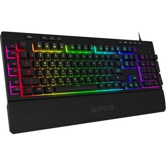 Redragon Shiva K512 Gaming Μεμβράνης Ενσύρματο USB Πληκτρολόγιο RGB Μαύρο (US) image 1