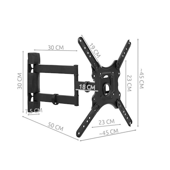 Βάση Τηλεόρασης Επιτοίχια Ariatrade με Κλίση 32''- 52" έως 32 kg image 1