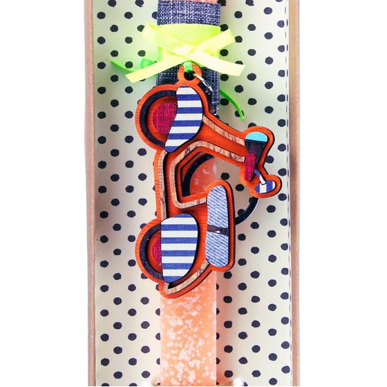 Λαμπάδα SYNCHRONIA 30 εκ. Μπρελόκ Σκούτερ - Σομόν image 2