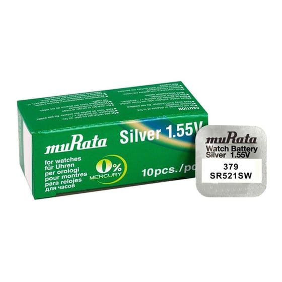Μπαταρίες Για Ρολόγια Murata Silver Oxide No379 SR521SW 1,55V 10τμχ image 0