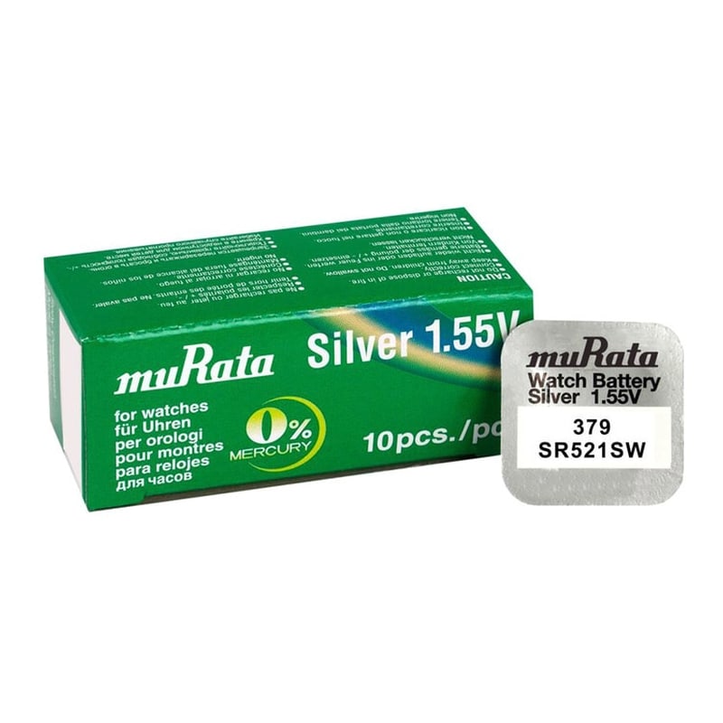 MURATA Μπαταρίες Για Ρολόγια Murata Silver Oxide No379 SR521SW 1,55V 10τμχ