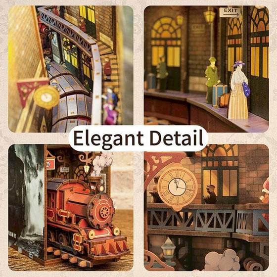 DIY 3D Puzzle Book Nook Kit Βιβλιοστάτης - The Steam Age image 2