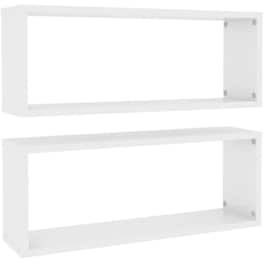 Ράφια Τοίχου VidaXL Κύβοι 60x15x23 cm 2 Τμχ - Λευκό/Γυαλιστερό