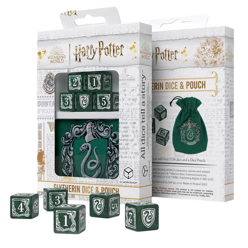 Q-WORKSHOP Σετ Ζαριών Harry Potter Slytherin Dice και Θήκη