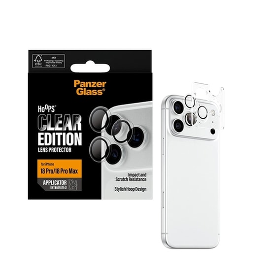 Προστατευτικό καμερών Apple iPhone 18 Pro/iPhone 18 Pro Max - PanzerGlass Hoops Camera Lens Protector - Transparent image 3