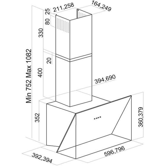 DAVOLINE STRONG CEMENT 60 cm Γκρι Απορροφητήρας Καμινάδα - Τζάκι image 1