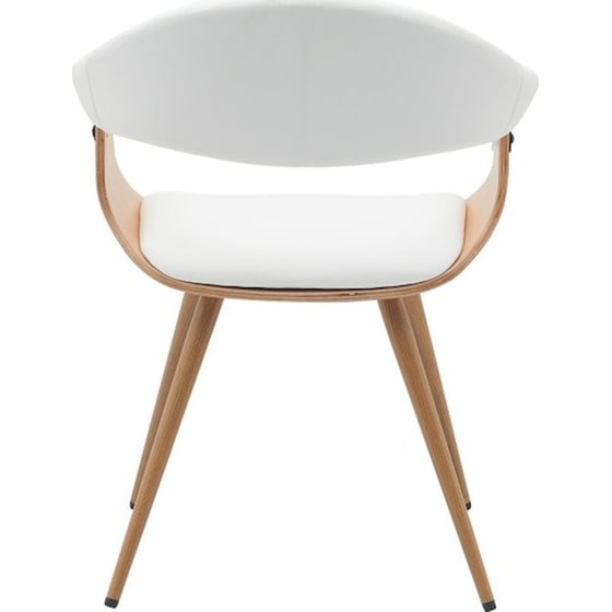 Καρέκλα Επισκέπτη 24Mall Debora από Τεχνητό Δέρμα & Ξύλο Plywood - Λευκή/Καφέ image 3