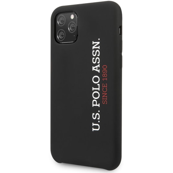 Θήκη Apple iPhone 11 Pro - U.S. Polo Assn Silicone Effect Logo Collection - Μαύρο image 1