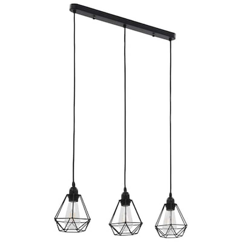 Vidaxl Φωτιστικό Οροφής Με Σχέδιο Διαμαντιού Μαύρο 3 Λαμπτήρες Ε27 VIDAXL