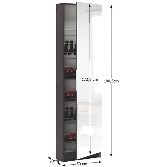 Παπουτσοθήκη Zatero από Μοριοσανίδα 50x20x180.5 cm  - Λευκό image 4