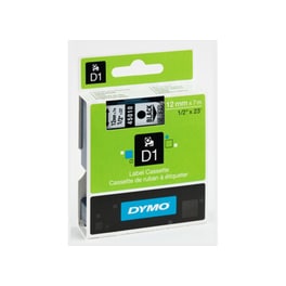 Dymo D1 12mm Black/clear Labels 45010
