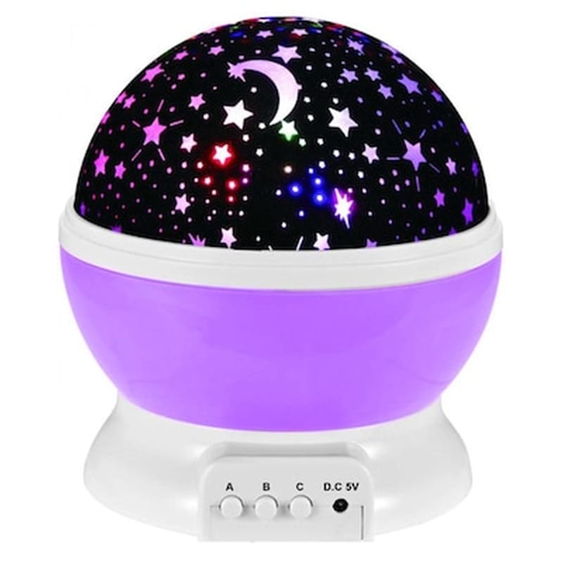 Διακοσμητικό Φωτιστικό Περιστρεφόμενο Με Projector 14x11 cm - Λιλά