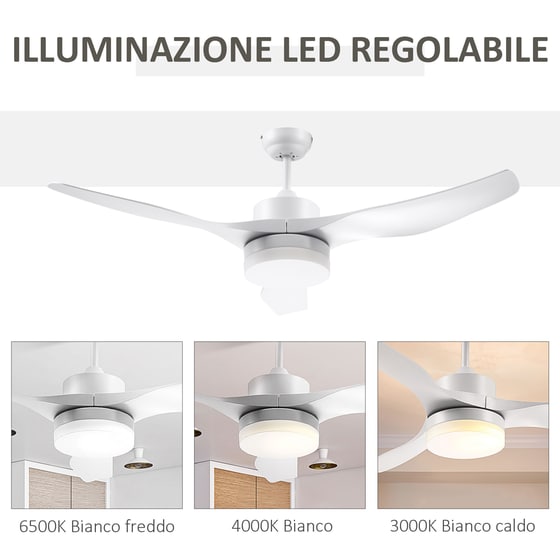 HOMCOM 132 cm με Τηλεχειριστήριο Ανεμιστήρας Οροφής image 5