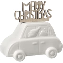 Heaven Sends Χριστουγεννιάτικο Διακοσμητικό Πορσελάνινο - Αυτοκινητάκι Merry Christmas