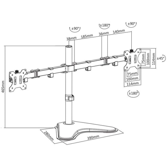 Βάση Στήριξης Οθόνης Επιτραπέζια Sbox LCD-F024-3 17" - 32" έως 20kg image 2