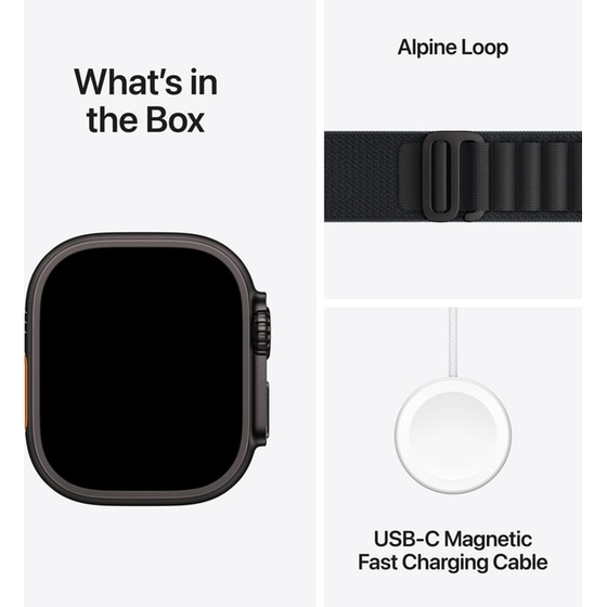 Apple Watch Ultra 3 GPS + Cellular 49mm Black Titanium Case with Black Alpine Loop - L image 6