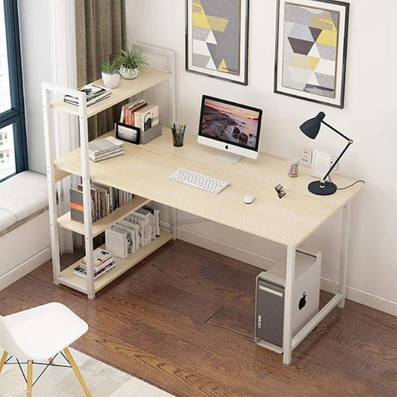 Γραφείο Βιβλιοθήκη Nextdeco 35574 από MDF 120x40x72/111cm - Λευκό image 2