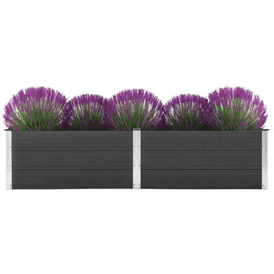 Vidaxl Ζαρντινιέρα Υπερυψωμένη Γκρι 250 X 100 X 54 Εκ. Από Wpc image 1