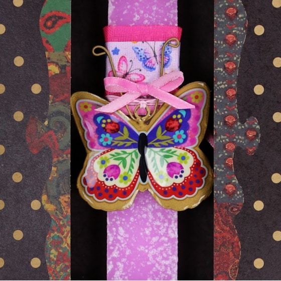 Λαμπάδα&nbsp;Synchronia&nbsp;Πεταλούδα&nbsp;Φλοράλ&nbsp;Μικρή&nbsp;Ροζ image 1